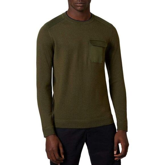 Ted Baker SAYSAY Crew Neck With Patch Pocket Sweatshirt Men's Size 3 MEDIUM - Picture 1 of 7